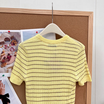 MIUMIU 26S SHORT-SLEEVE KNIT TOP 1451