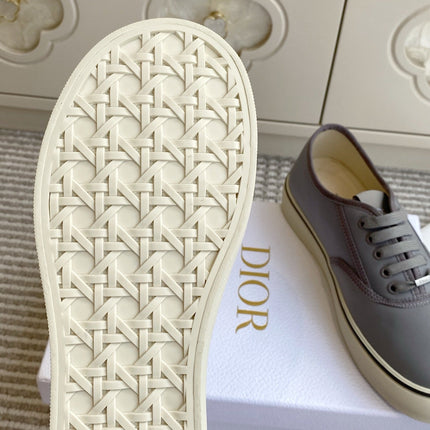 DIOR 26S LOW TOP SNEAKERS IN GREY CANVAS