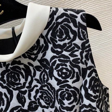 CHANEL 26S ROSE-PRINT A-LINE DRESS 1759