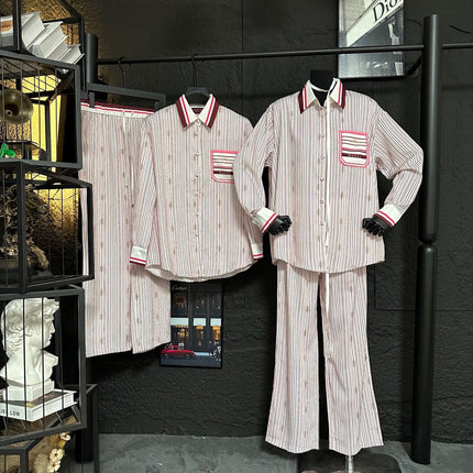 GUCCI LONG-SLEEVE SHIRT AND WIDE-LEG PANTS SET STYLE 6