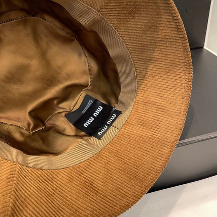 MIUMIU BUCKET IN BURNT ORANGE VELVET WITH LOGO
