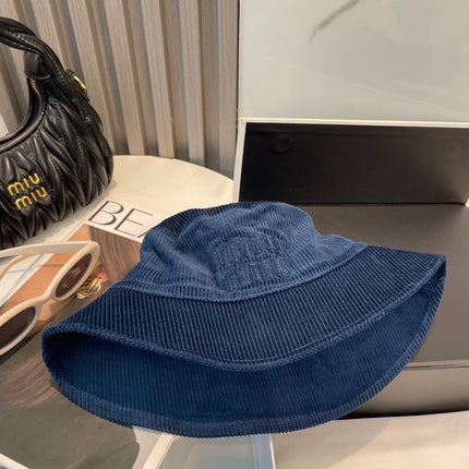 MIUMIU BUCKET IN NAVY BLUE VELVET WITH LOGO