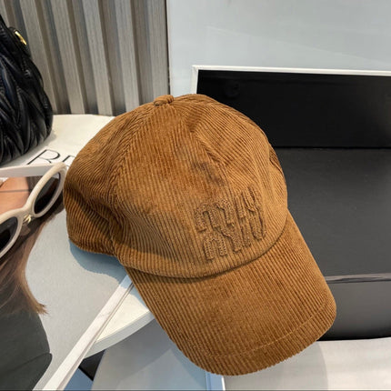 MIUMIU BASEBALL CAP IN BURNT ORANGE VELVET