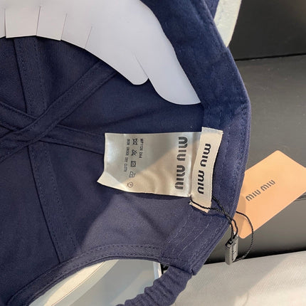 MIUMIU BASEBALL CAP IN NAVY BLUE FABRIC STYLE 7