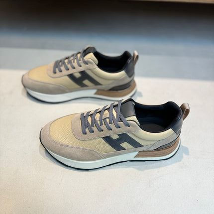 HM INTERACTIVE LACE-UP SNEAKER BEIGE CALFSKIN