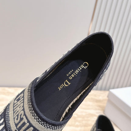 DIOR 26S GRANVILLE ESPADRILLE IN DEEP BLUE DIOR OBLIQUE EMBROIDERED COTTON