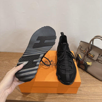 HM 26S BICOASTAL SNEAKERS IN BLACK SUEDE AND FABRIC