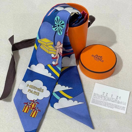 HERMES 26S TWILLY SCARF 86 IN SILK 496166