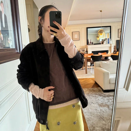 PRADA 25S SUEDE MIDI SKIRT 561