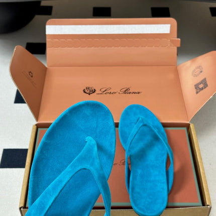 LP 26S THONG SANDALS IN BLUE SUEDE