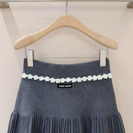 MIUMIU 26S PLEATED KNIT SKIRT 950