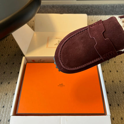HM 26S DESTIN LOAFERS IN DARK RED SUEDE