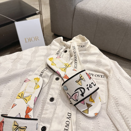 DIOR 26S D-WAY SLIDE IN MULTICOLOR DIOR JARDIN D'HIVER EMBROIDERED COTTON STYLE 03