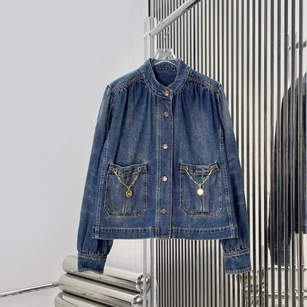 CHLOE 26S PUFF-SLEEVE DENIM JACKET STYLE 73