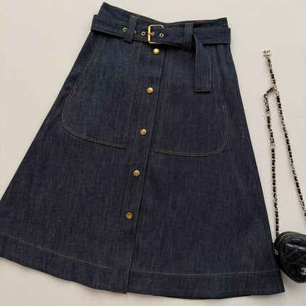 MONCLER 26S DENIM MIDI SKIRT 650