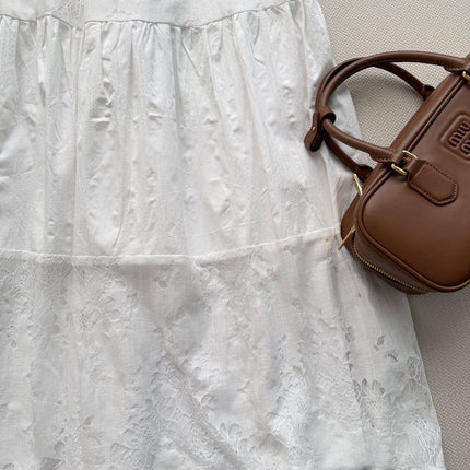 MIUMIU 26S LACE TRIM MIDI SKIRT 1225