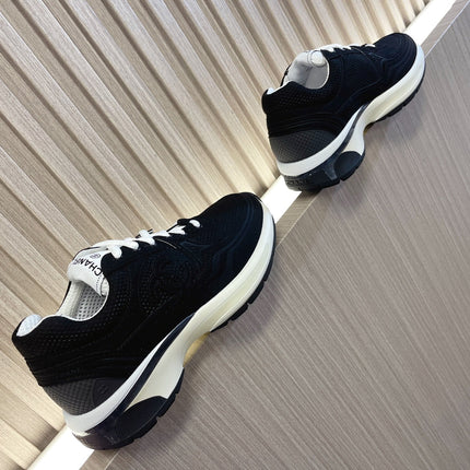 CHANEL 26S SNEAKER 35 MM IN BLACK MESH AND CALFSKIN LOW TOP
