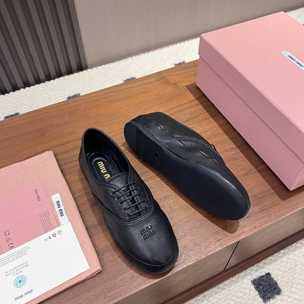 MIUMIU 26S OXFORD IN BLACK LAMBSKIN