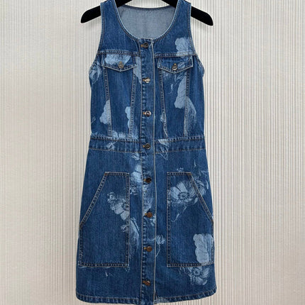 FENDI 26S SLEEVELESS DENIM DRESS 451