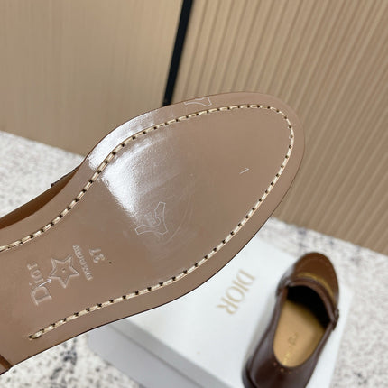DIOR 25S BOY LOAFERS IN BROWN CALFSKIN