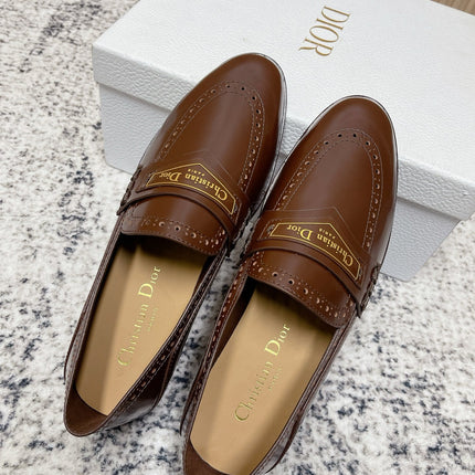 DIOR 25S BOY LOAFERS IN BROWN CALFSKIN