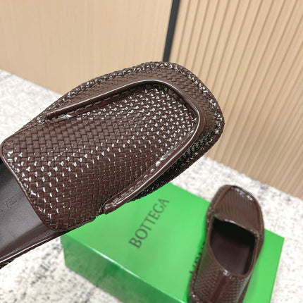 BOTTEGA VENETA 26S LOAFERS IN DARK BROWN INTRECCIATO CALFSKIN