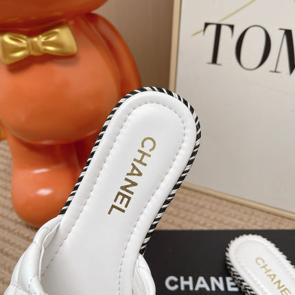 CHANEL 26S WEDGE SANDALS IN WHITE LAMBSKIN