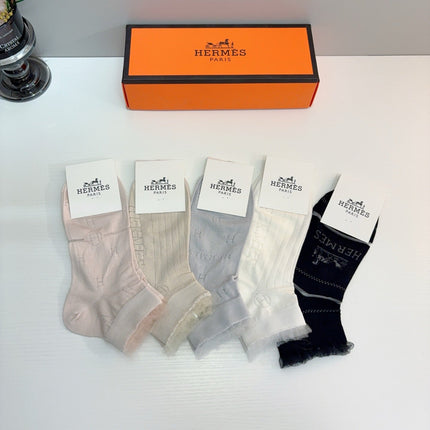 HERMES 26S ANKLE SOCKS 335593 (1 BOX)