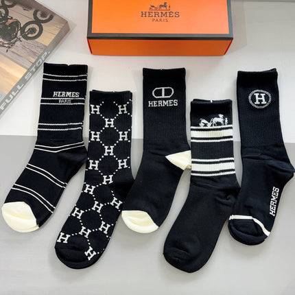 HERMES 26S CREW SOCKS 405334 (1 BOX)