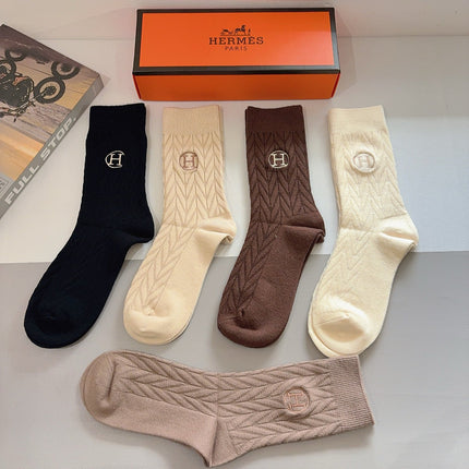 HERMES 26S CREW SOCKS 405335 (1 BOX)