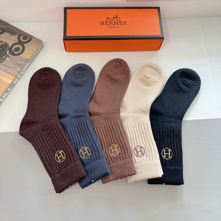 HERMES 26S CREW SOCKS 265616 (1 BOX)