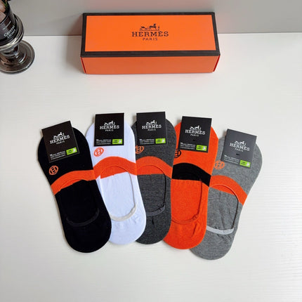 HERMES 26S NO-SHOW SOCKS 383793 (1 BOX)