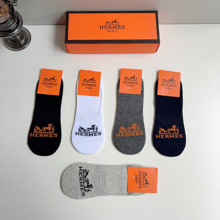 HERMES 26S NO-SHOW SOCKS 400428 (1 BOX)