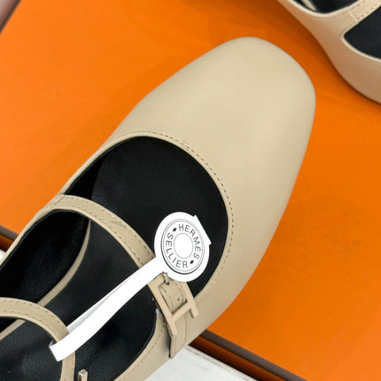 HM 26S SLINGBACK HIGH HEELS IN BEIGE CALFSKIN