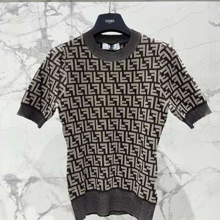FENDI 26S SHORT-SLEEVE KNIT TOP 360