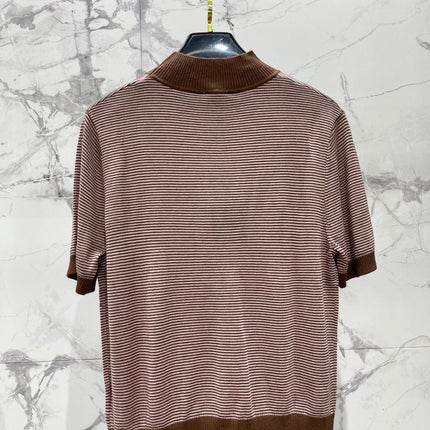 YSL 26S SHORT-SLEEVE MOCK NECK KNIT TOP 488
