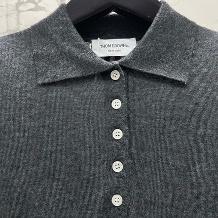 THOM 26S KNIT LONG-SLEEVE POLO 312