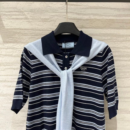 PRADA 26S SHORT-SLEEVE POLO SWEATER 1168