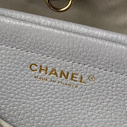 CHANEL 26S BOWLING BAGUETTE BAG 30CM IN GREY CAVIAR CALFSKIN