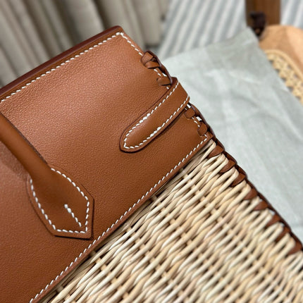 HM BIRKIN PICNIC 25 CM IN CAMEL CALFSKIN SILVER HARDWARE