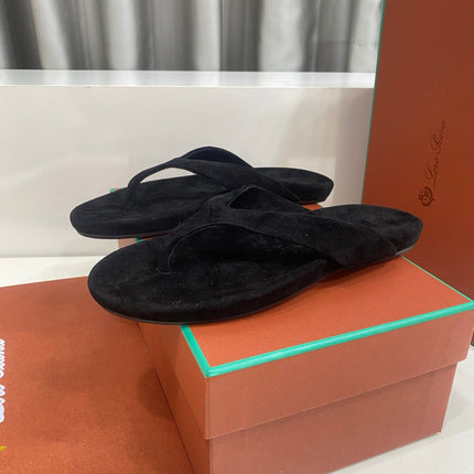 LP 26S THONG SANDALS IN BLACK SUEDE