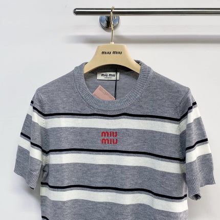 MIUMIU 26S SHORT SLEEVE KNIT SWEATER 1033