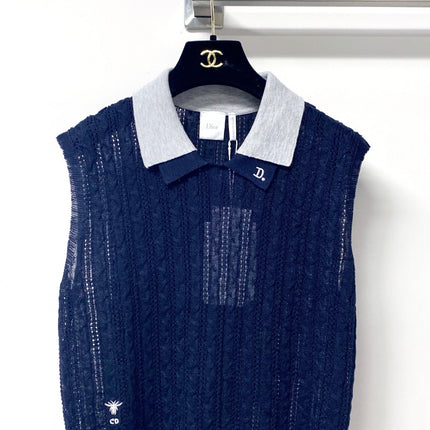 DIOR 26S SLEEVELESS KNIT POLO SHIRT 1287