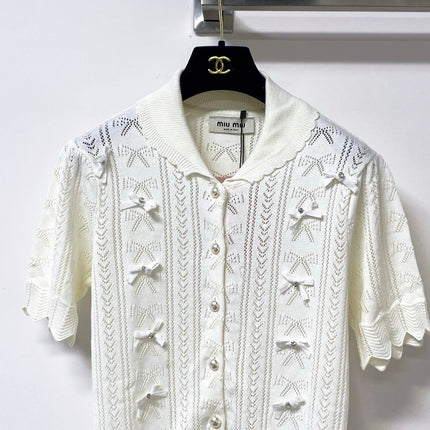 MIUMIU 26S KNIT CARDIGAN TOP 1249