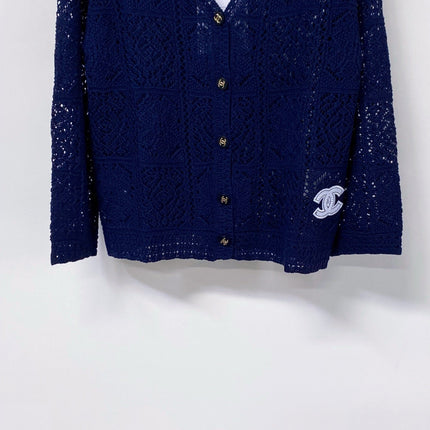 CHANEL 26S LACE KNIT V-NECK CARDIGAN 1524