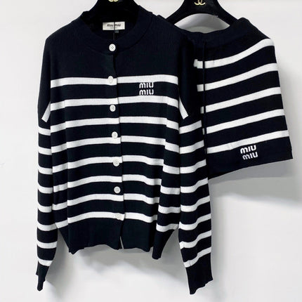 MIUMIU 26S KNIT CARDIGAN & MINI SKIRT SET 1426