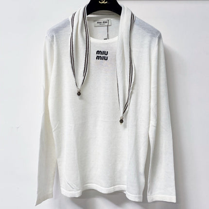 MIUMIU 26S LONG-SLEEVE KNIT TOP 1400