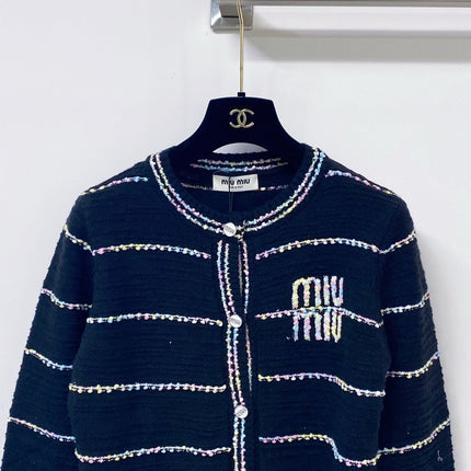 MIUMIU 26S CREWNECK KNIT CARDIGAN 1585