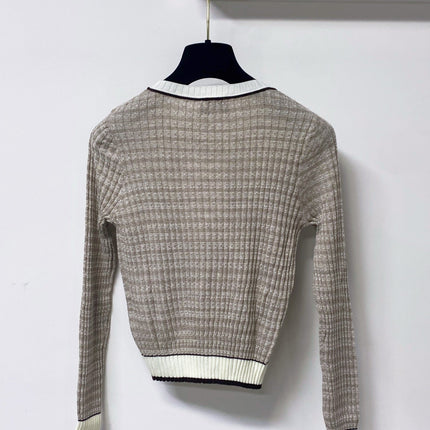 CHANEL 26S TRIM RIBBED KNIT TOP 1670
