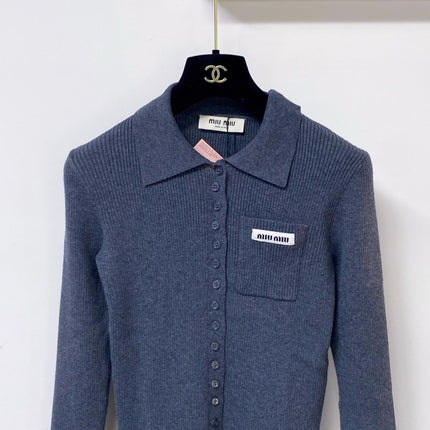 MIUMIU 26S KNIT POLO CARDIGAN 1531